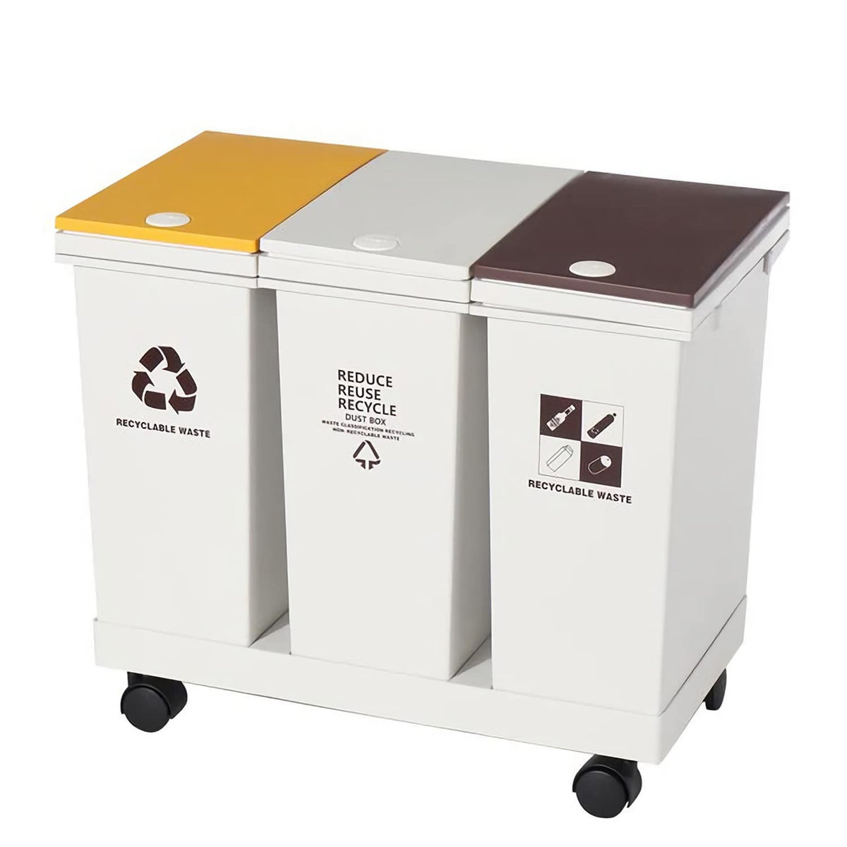 Brand: HomeGenie Type: Large Capacity Waste Sorting Bins Specs: 38/42L, 2/3  Layers, Double Deck Keywords: Kitchen, Household, Restaurant, Dustbin,  Storage Key Points: Efficient Sorting, Odor Control, Durable Build Main  Features: Removable Inner