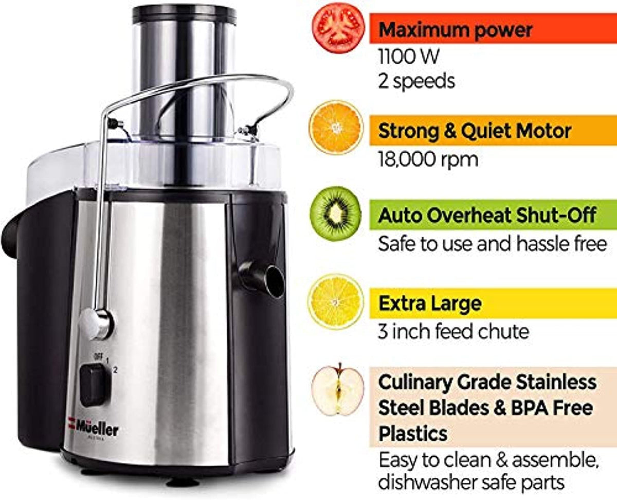  Centrifugal Juicer Machine - LCD Monitor 1100W Juice Maker  Extractor, 5-Speed Juice Processor Fruit and Vegetable, 3 Feed Chute  Stainless Steel Power Juicer, Easy Clean, BPA Free (Champagne) : Home 