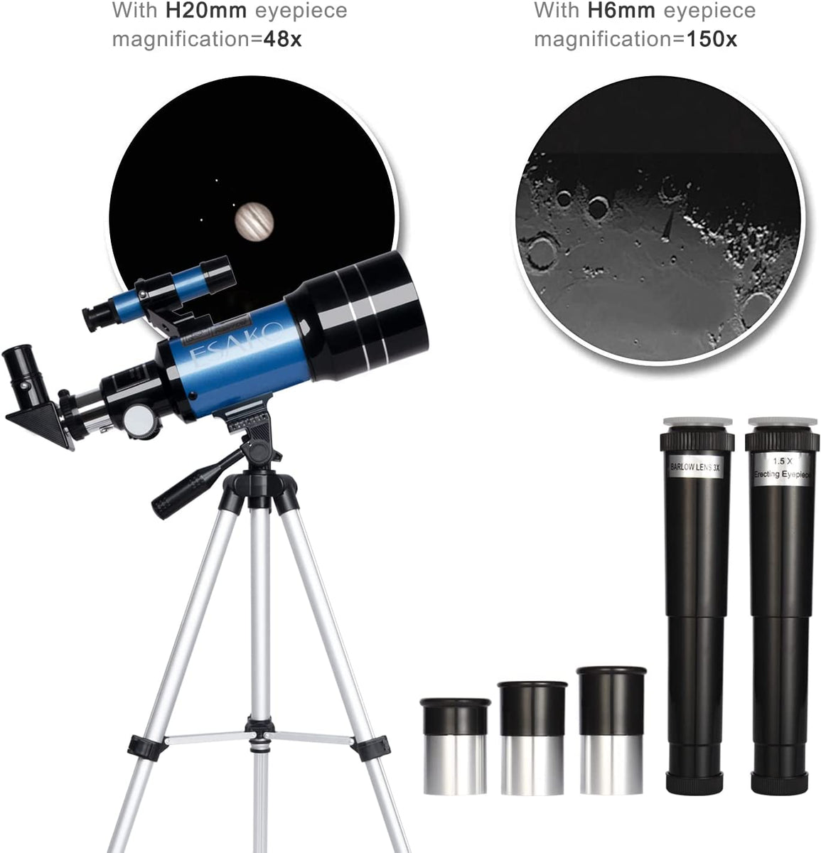 Maxusee 70mm best sale refractor telescope