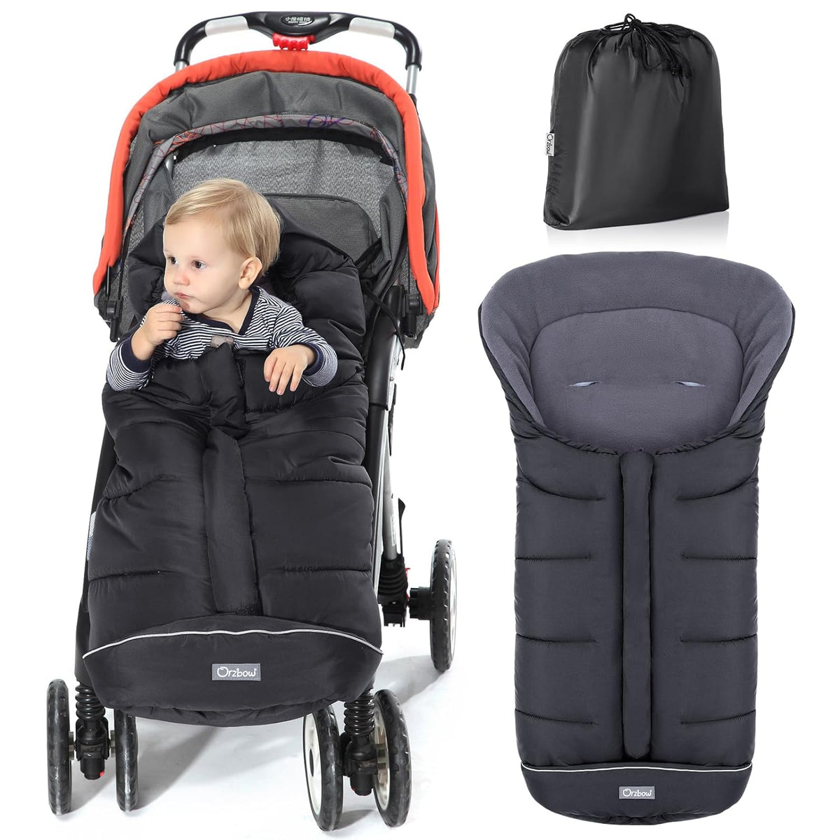 Universal Footmuff for Stroller Winter Warm Baby Stroller Bunting Bag Waterproof Windproof Warm Coral Fleece Lined Sleeping Bag Eco Trade Company