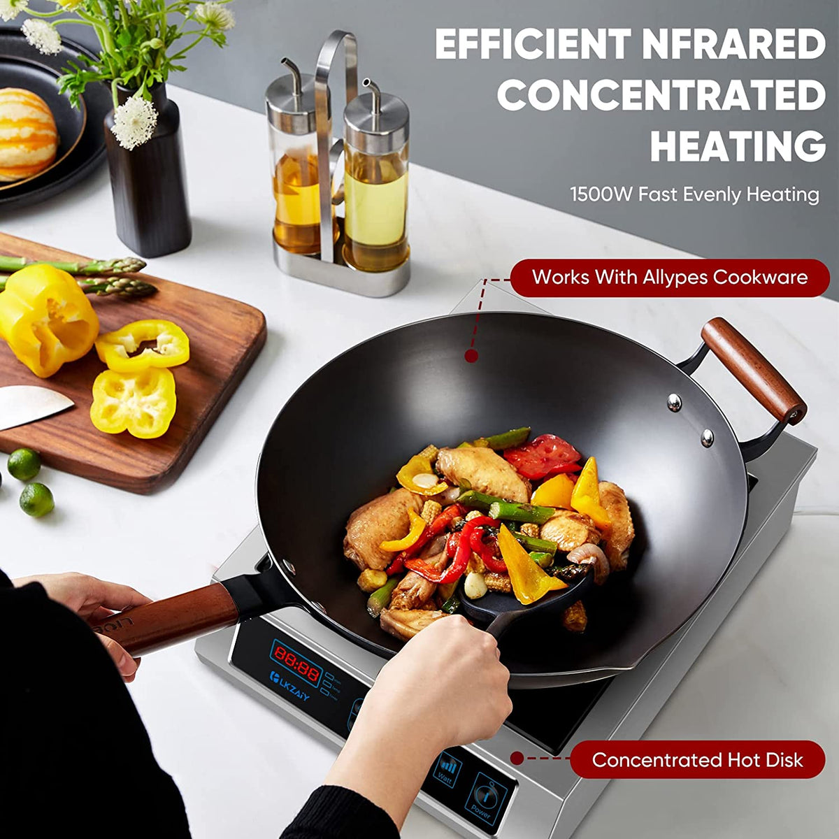INTBUYING Electric Mini Griddle Stove Commercial Home Countertop