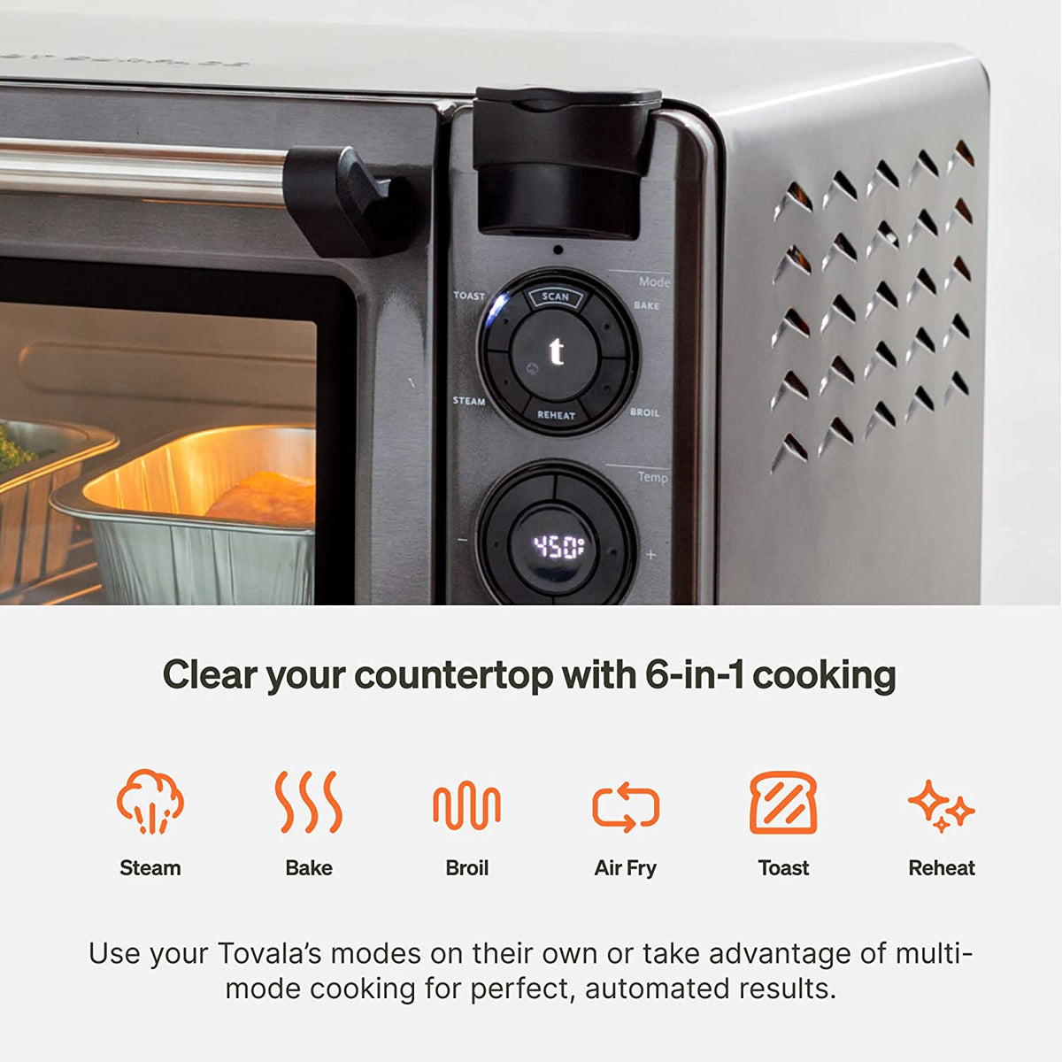  Tovala Smart Oven Pro, 6-in-1 Countertop Convection Oven -  Steam, Toast, Air Fry, Bake, Broil, and Reheat - Smartphone Control Steam &  Air Fryer Oven Combo - With Meal Subscription Credit ($50 Value) : Home &  Kitchen