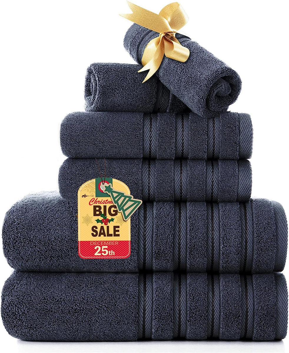 18 Pieces Bath Towels for Bathroom Set Fluffy 6 Bath Towels 27 x 55 Inch, 6  Hand Towels 16 x 28 Inch and 6 Washcloths 13 x 13 Inch, Quick Drying Highly  Absorbent Towels(Stylish Color)