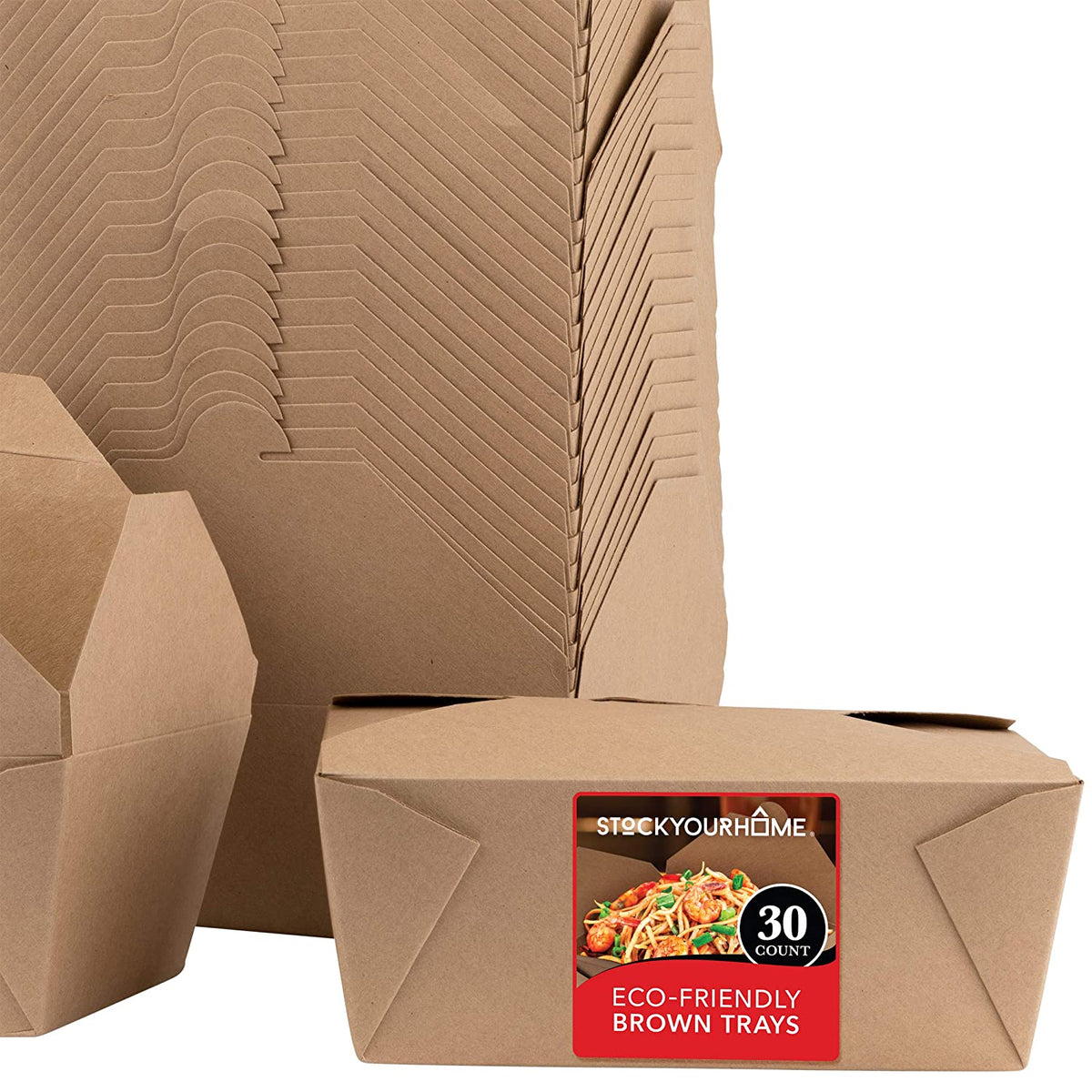 49oz Disposable Kraft Brown Paper Take Out Containers - Microwavable –  EcoQuality Store