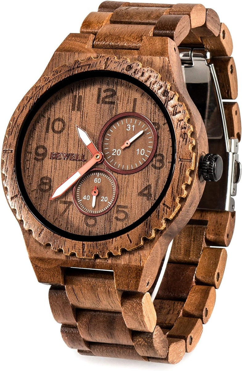 Wood Watches for Men Analog Quartz Handcraft Lightweight | Eco