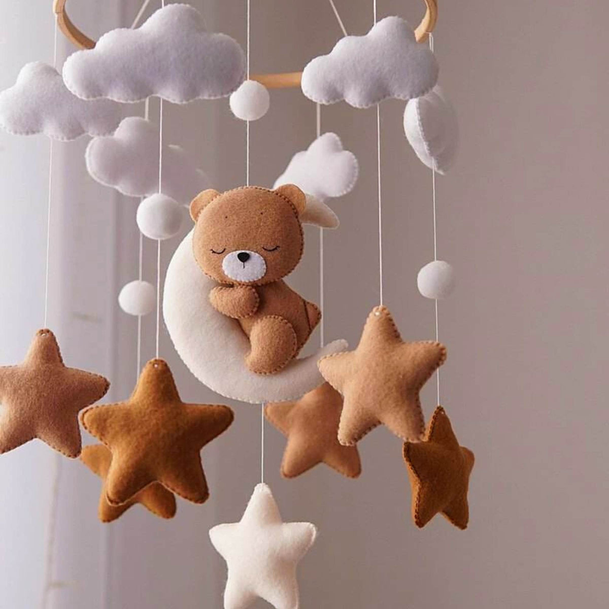 Teddy Bear Moon Mobile Baby Mobile Baby Mobile Neutral Crib Mobile Nursery Mobile Nursery Decor Baby Shower Gift