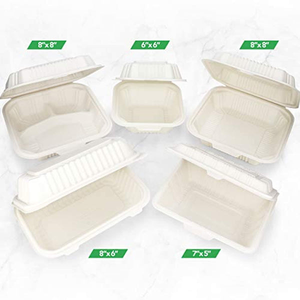 125 Count Eco Friendly Take Out Food Containers 7 x 5 Inches