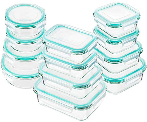 EcoEvo Glass Food Storage Containers Set, Large Size Glass Containers with  Lids, BPA-free Locking lids, 100% Leak Proof Glass Meal Prep Containers