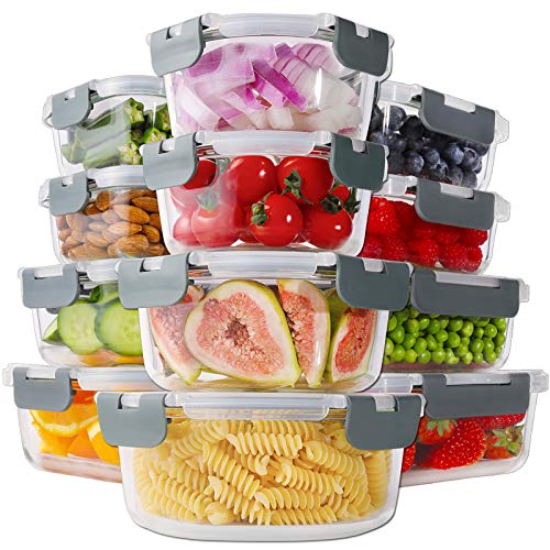 MCIRCO 24-Piece Glass Food Storage Containers with Snap Locking