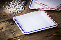 9.5" inches American Flag Contemporary Disposable Square Plate - Made From Natural Plant Fibers Compostable Eco Friendly - Eco Trade Company