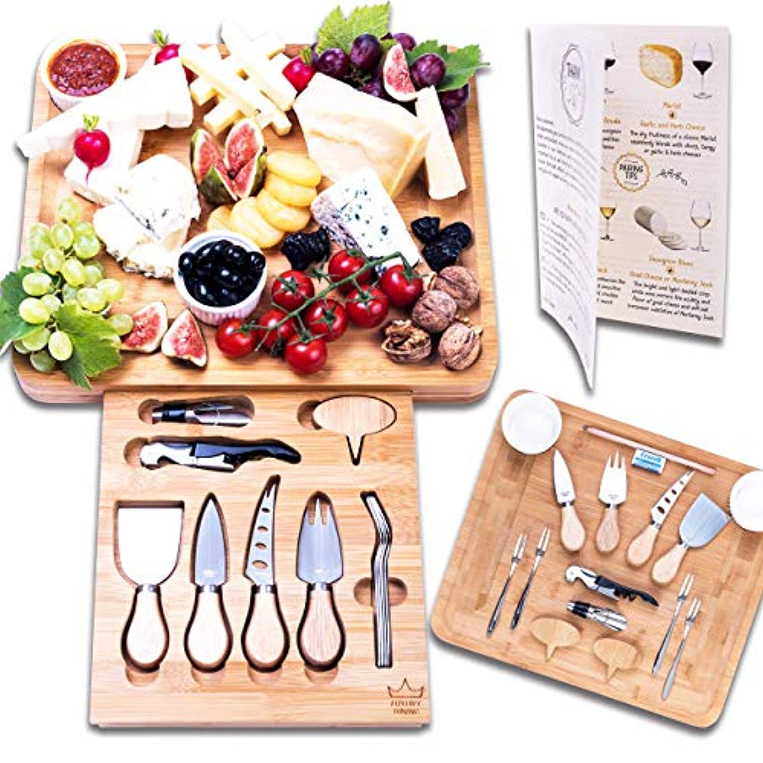 Harper Mini Bamboo Cheese Board Knife Set - Laser-Engraved Personalization  Available