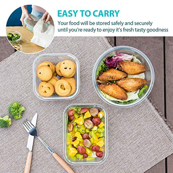 Glass Food Storage Containers Set With Leakproof Airtight Lids, Glass Meal Prep  Containers, Lead-free, Microwave, Oven, Freezer And Dishwasher Safe, Meal  Prep Box, Lunch Box, Kitchen Supplies - Temu