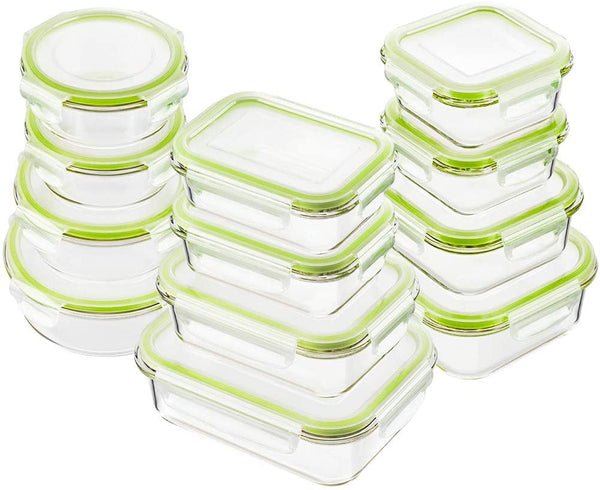 AILTEC Glass Food Storage Containers with Lids, [18 Piece] Meal Prep  Containers for Food Storage , BPA Free & Leak Proof (9 Lids & 9 Containers)  