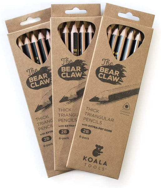 Bear Claw Thick Triangular 2B Pencil with Large Eraser Top – Koala