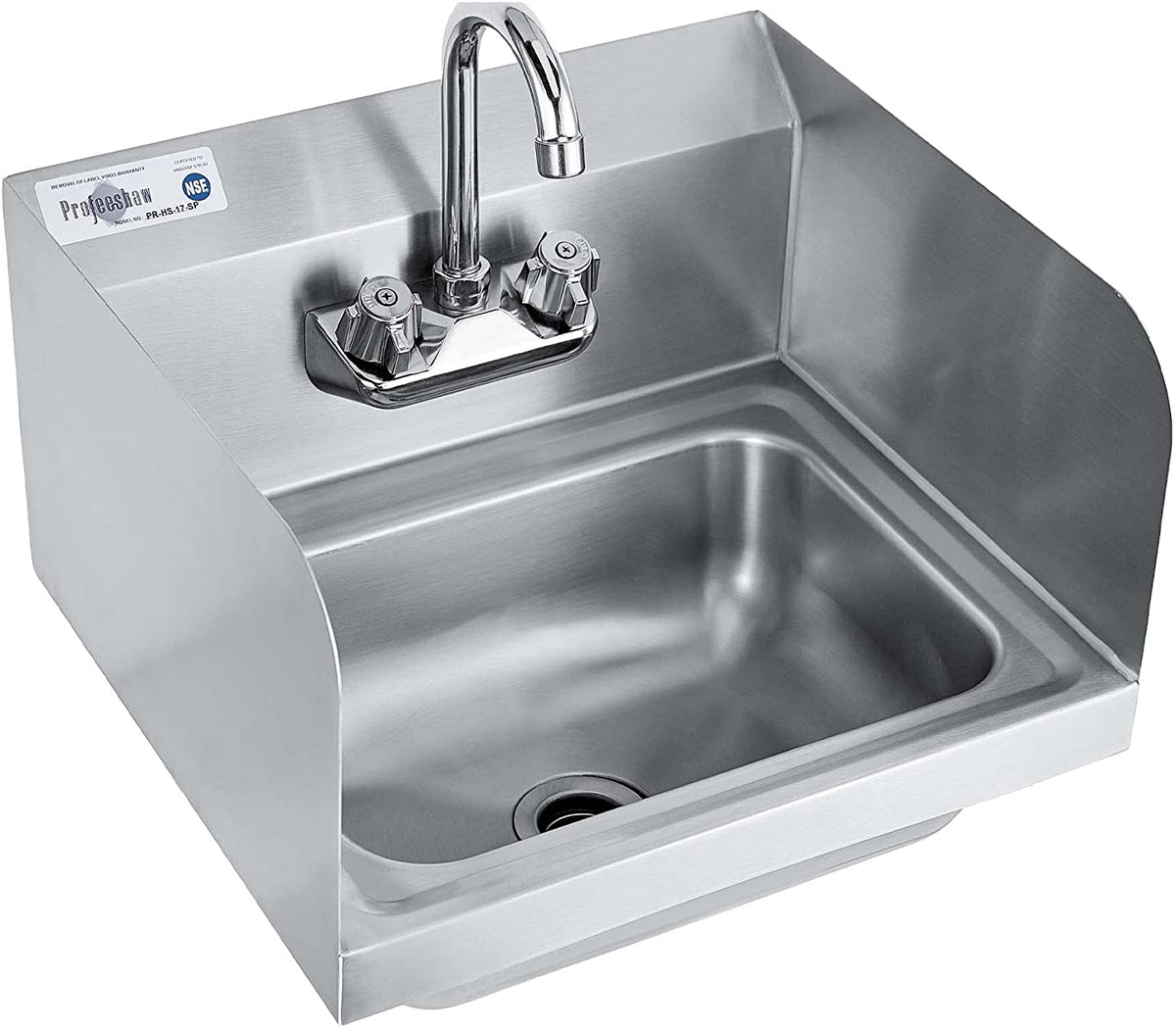 Stainless Steel Sink Commercial Wall Mounted with Gooseneck Faucet for ...