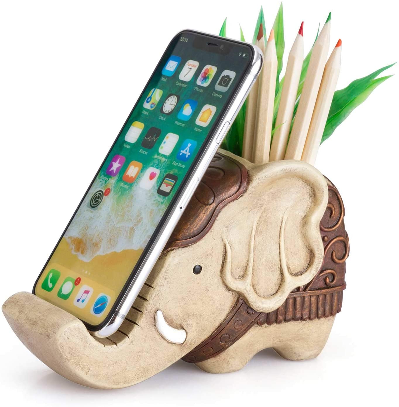 Pen Pencil Holder With Cell Phone Holder, Multifunctional Elephant Shape  Desk Organizer Desk Decor Elephant Gifts For Women Cute Desk Accessories  Home