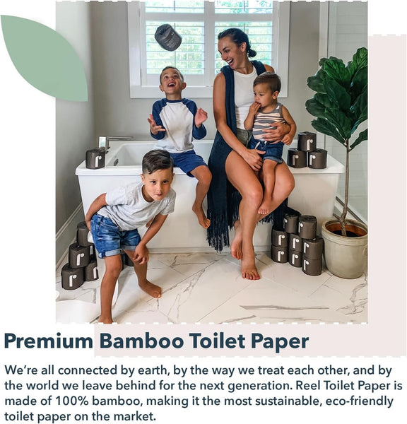 Reel Paper Premium Bamboo Toilet Paper - 12 Mega Rolls-3-ply for