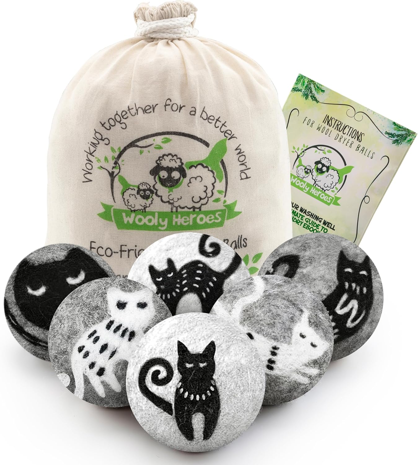 Eco-Friendly Wool Felt Ball Cat Toys -Set of 2