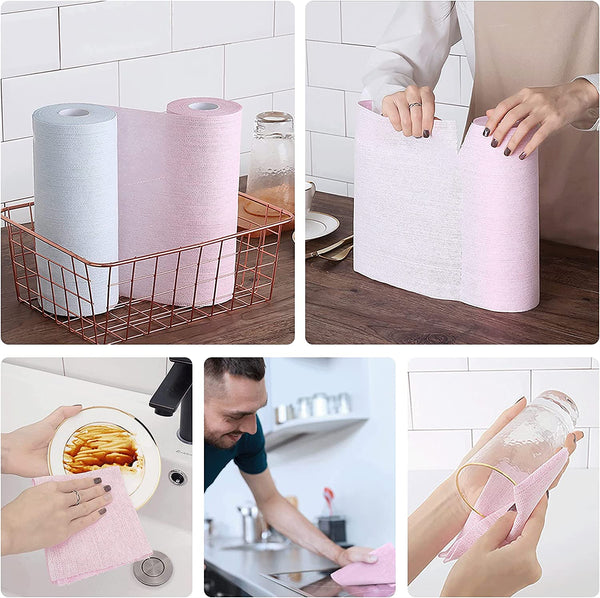 Reusable Bamboo Paper Towels - Washable and Recycled Kitchen Roll, Zero ...