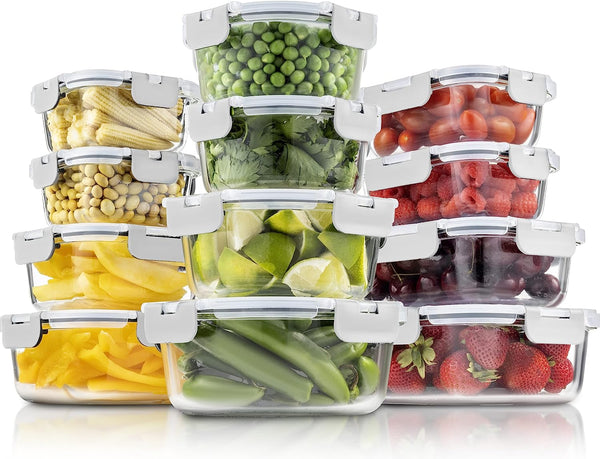 A-Free Locking Lids - 100% Leakproof Glass Food-Storage Containers, Great On-T