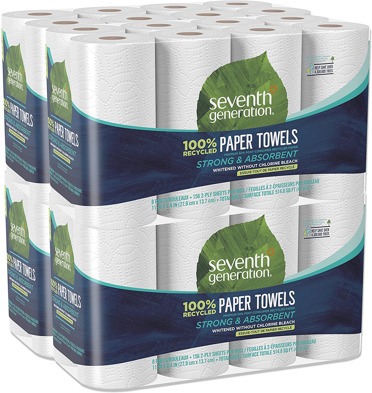 Paper Towels, 100% Recycled Paper, 2-ply, Count, Pack of Eco Trade  Company